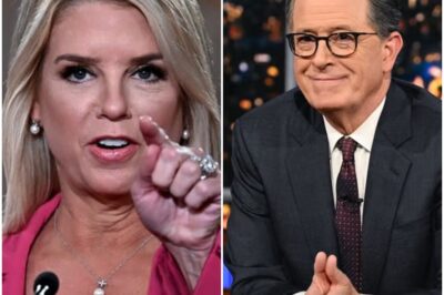 Pam Bondi UNLEASHES Verbal Firestorm on Stephen Colbert—Crowd Left in Shock, Colbert Frozen On-Air, Studio in Uproar as Unscripted Clash Takes Explosive Turn That CBS Never Saw Coming!