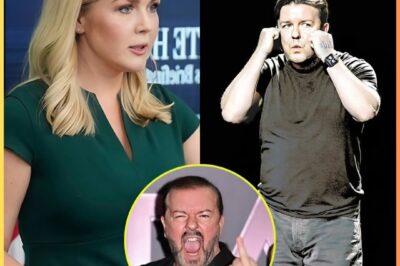 Karoline Leavitt Stuns Viewers With Fiery Comeback to Ricky Gervais in Live TV Clash — Audience Gasps as Host Struggles to Keep Control!