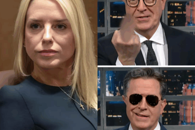 Pam Bondi didn’t just appear on The Late Show—she dominated it. In a jaw-dropping moment that had both the audience and Stephen Colbert stunned, Bondi fired back with a brutal one-liner that completely shifted the tone of the show.