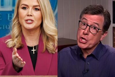 SHOCKING ON-AIR REVOLT: Karoline Leavitt Turns Colbert’s Monologue Into a Monsoon of Controversy—One Viral Line, One Stunned Host, One Studio in Shock. But What Happened After the Cameras Stopped Rolling Is Even More Explosive—What Are They Not Telling You About That Night?