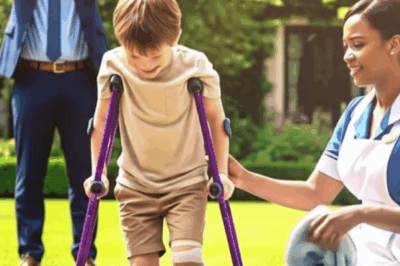 BILLIONAIRE Catches BLACK EMPLOYEE In The Act… And Can’t Believe What He Sees Ricardo Wellington had always believed that money could buy solutions to any problem. As a billionaire and one of the most influential businessmen in the country, his empire stretched across industries, his fortune growing with each passing quarter. Yet, in the heart of his vast mansion, there was one problem he could not solve: his five-year-old son, Daniel. Daniel had been born with mild cerebral palsy, a condition that impaired his motor coordination and limited the movements of his legs. Ricardo had spared no expense—world-renowned doctors, elite physiotherapists, the most advanced medical equipment available. But the results had always been frustratingly slow, almost invisible. What hurt Ricardo the most was not the lack of progress, but the joy that had slowly drained from his son’s eyes. Daniel had grown quiet, withdrawn, and lifeless. Ricardo buried himself in work to avoid facing that pain. Meetings, business trips, acquisitions—anything to distract himself from the silent defeat in his home. His wife, Sophia, often tried to bridge the gap, but the distance between Ricardo and his own son seemed to grow with every passing day. Everything changed on an ordinary Tuesday. Ricardo arrived home two hours earlier than expected. He was walking down the marble hallway when he heard something that made him freeze. It was laughter. Genuine, bright laughter—the sound of a child’s joy. It came from Daniel’s bedroom. Ricardo frowned. He hadn’t heard that sound in months. Quietly, he approached the slightly open door and peered inside. What he saw made his blood freeze. Kneeling on the carpet beside Daniel was Elena, the maid Ricardo had hired six months earlier. Her hands—calloused from scrubbing floors and polishing silverware—were gently supporting Daniel’s thin legs. But she wasn’t cleaning or tidying up. She was guiding his limbs through careful exercises, movements that looked strikingly similar to professional physiotherapy routines. Daniel was laughing as Elena hummed a soft melody, encouraging him with warmth that filled the room. “Come on, little warrior,” she whispered, her voice full of conviction. “You can lift this leg on your own. Just a little higher. Remember what we talked about yesterday? You are stronger than you think.” Ricardo’s heart pounded. He watched in disbelief as Daniel concentrated, his little face tight with determination. Slowly—miraculously—he managed to raise his leg a few inches. Elena clapped her hands, her smile radiant. “That’s it! You’re getting stronger every day!” Daniel beamed, his eyes shining with pride. Ricardo stood frozen in the doorway, torn apart by a storm of emotions. Anger surged through him—how dare a maid interfere with his son’s medical treatment? Confusion followed quickly, because in those few minutes, Daniel had shown more progress than in months of expensive therapy. And beneath it all, there was something else Ricardo hated to admit—envy. Envy of the natural bond Elena shared with his son, a bond he himself had never managed to create. At that moment, Sophia appeared in the hallway holding a teacup. She, too, paused when she saw Ricardo standing by the door. Her eyes softened as she heard Daniel’s laughter. “Elena has a special gift with him,” she whispered. “Since she started helping, Daniel has been improving more than we’ve ever seen.” Ricardo spun around, his eyes blazing. “You knew about this?” he hissed. “You knew she was doing this behind my back?” Sophia lowered her gaze, ashamed but unyielding. “I noticed, yes. But Ricardo… look at him. He’s happy. When was the last time you saw our son smile like that?” Her words cut through him like a knife. He realized he couldn’t even remember. Inside the room, Daniel hugged Elena and exclaimed, “Thank you, Aunt Elena! Tomorrow I’ll lift both legs, you’ll see!” Ricardo’s chest tightened. For years, he had been chasing hope with money, yet here it was, in the hands of someone he had dismissed as “just a maid.” The next morning, Ricardo couldn’t focus on his meetings. His mind replayed the scene again and again. By evening, he returned home early, determined to confront Elena. He found her in the kitchen, preparing Daniel’s snack. She greeted him politely, but Ricardo noticed the flicker of nervousness in her eyes. “Elena,” he said coldly. “We need to talk. About what I saw yesterday.” Her hands trembled slightly as she set down the knife. “Mr. Ricardo, I can explain.” “Explain?” he snapped. “You’re not a doctor. You’re a maid. How dare you play physiotherapist with my son without permission?” The words came out sharper than he intended, slicing through the air. Elena lowered her head. “I’m sorry, sir. I never meant to overstep.” But Ricardo noticed something strange in her demeanor. Beneath her apparent submissiveness, there was a quiet strength—a determination that suggested she was hiding something important. “Where did you learn those techniques?” Ricardo demanded. “Where does a maid learn physiotherapy?” Elena hesitated. Then, softly, she said, “My younger brother. Miguel. He was born with the same condition as Daniel. For twelve years, I took care of him. I learned by watching therapists, reading books, and practicing at home. We couldn’t afford treatment. So I became his therapist. And now… Miguel walks. He runs. He plays soccer.” Her eyes finally met his, burning with passion. The revelation hit Ricardo like lightning. This woman, with no resources, had accomplished what his wealth had failed to buy. “You had no right to interfere,” he said, but his voice had lost its edge. “You’re right,” Elena replied softly. “But Daniel was so sad… so hopeless. I just wanted to help.” Just then, Daniel hobbled into the kitchen with his crutches, his face alight. “Daddy! Look what I can do!” He stood taller, steadier, his movements more controlled than ever before. Ricardo’s throat tightened. He couldn’t deny the evidence before him. Over the following weeks, Ricardo secretly observed Elena. He discovered she often arrived early, stayed late, and even used common household objects as improvised therapy tools. Pillows became balance obstacles, rubber bands turned into resistance bands, bottles filled with sand became weights. She kept a notebook documenting Daniel’s progress in meticulous detail—notes more thorough than any doctor’s report. Intrigued, Ricardo followed her one evening after work. To his shock, she traveled to a rundown community center where she volunteered nightly, running free therapy sessions for disabled children. The mysterious bag she carried was filled with handmade equipment and toys. Through the window, Ricardo saw Elena surrounded by children, guiding them with patience and creativity. The sight left him speechless. Later, Elena admitted a truth she had long hidden: she was, in fact, a fully qualified physiotherapist. She had graduated on scholarship, but no clinic would hire her. “They looked at my skin color, my neighborhood, and said I had no experience in their world,” she said quietly. “So I took the work I could find.” Ricardo felt ashamed. He had judged her the same way. But before he could respond, Daniel walked into the kitchen—without crutches. For the first time in his life, he walked unaided, straight into Elena’s arms. Ricardo fell to his knees, tears streaming down his face. “I’m sorry, son,” he whispered, embracing Daniel. “I should have believed in you. I should have been here.” Elena tried to slip away, but Ricardo stopped her. “No, Elena. Don’t go. You’ve given me back my son. I owe you everything.” Three months later, Elena’s life had transformed. Ricardo had promoted her to Daniel’s private therapist with a generous salary. More than that, he had invested millions to renovate the community center where Elena volunteered, turning it into a state-of-the-art clinic. He hired a team of specialists to work under her leadership. The “Elena & Miguel Institute for Child Therapy” became a beacon of hope. Children from across the country came for treatment, inspired by Daniel’s recovery story. Sophia grew close to Elena, volunteering alongside her. Ricardo cut back his work hours to spend more time with his son. Daniel blossomed, not just physically but emotionally—confident, empathetic, and proud. At a school presentation, Daniel told his story with pride. “Limitations exist only in our minds,” he declared. “Elena taught me that what matters is not where you come from, or the color of your skin, but the size of your heart.” The audience erupted in applause. Ricardo and Sophia wept openly, knowing their son had found not just healing, but hope. Elena, moved to tears, received an even greater gift that day: a scholarship for advanced studies in pediatric physiotherapy and official recognition as co-founder of the institute. “You are no longer our employee,” Ricardo told her. “You are our family.” Two years later, the institute had become a national reference in rehabilitation. Elena’s innovative methods combined science with love, changing countless lives. Miguel worked there too, living proof of what belief and perseverance could achieve. And Daniel? He ran, he played, and he stood proudly as the institute’s ambassador, telling children everywhere: “Miracles happen when someone believes in you.” And so, the woman Ricardo once dismissed as “just a maid” became the angel who transformed his family—and his heart—forever.